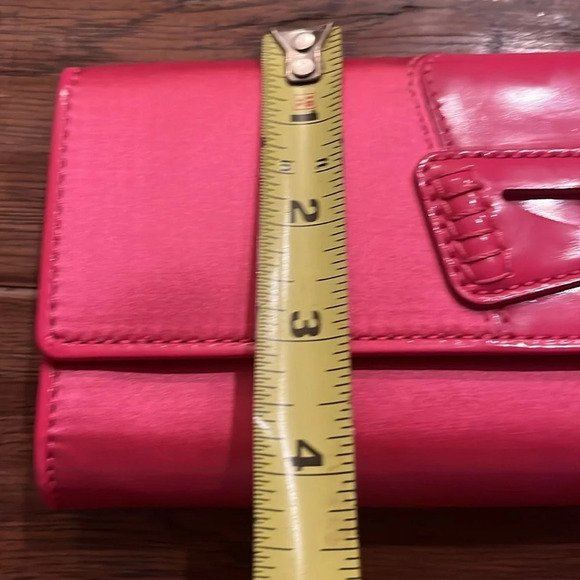 Cole Haan Woman’s Raspberry Sorbet Satin Small Penny Collection Clutch - Picture 10 of 11